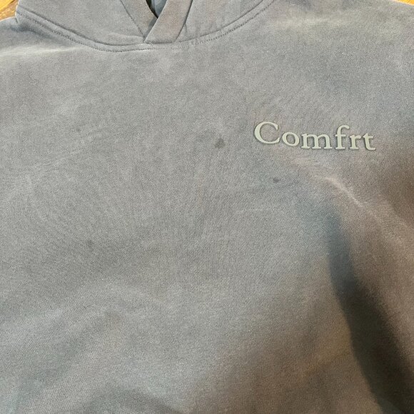 Comfrt Minimalist Hoodie Gray Size Small Oversized Sweatshirt Cozy Loungewear - Picture 8 of 11